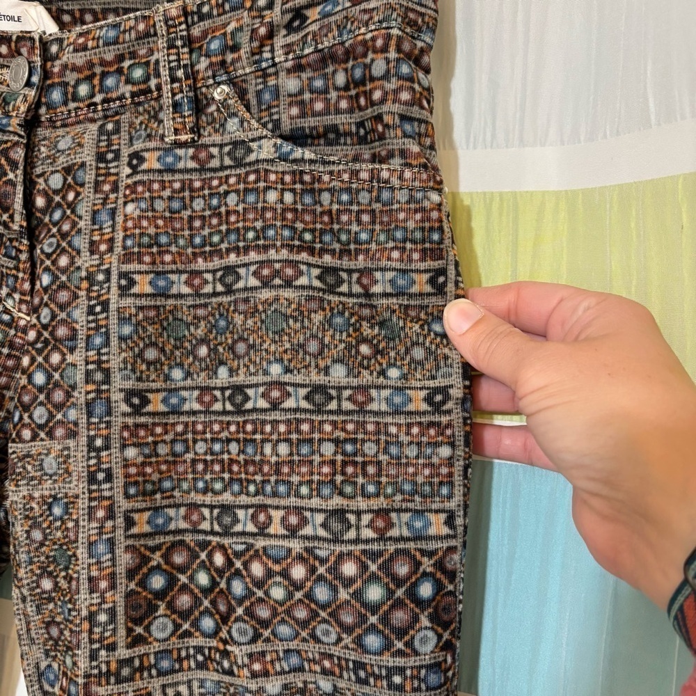 Isabel Marant Etoile Itzel Print Skinny Corduroy Pants Sz 40 - Picture 3 of 9